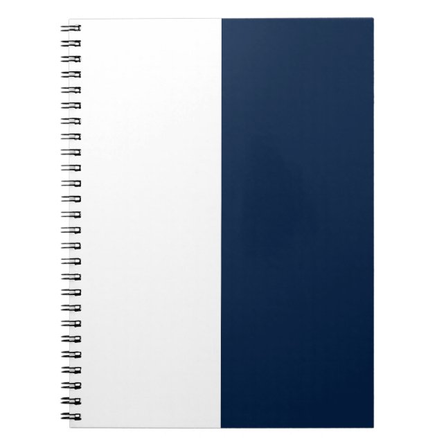 White & Navy CUSTOM Notebook (Front)