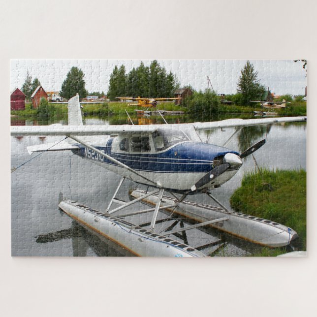 White & navy float plane, Alaska Jigsaw Puzzle (Horizontal)