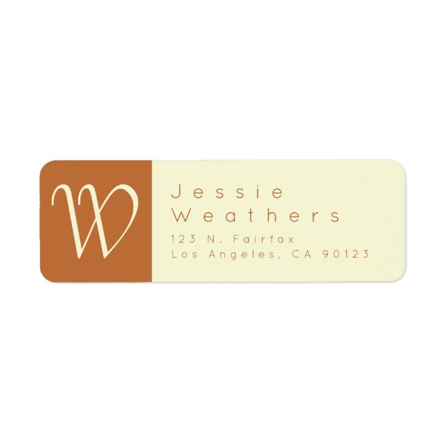 White Nectar & Sandy Orange | Return Address Label (Front)
