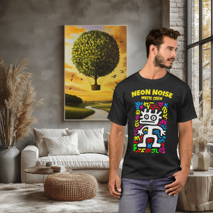 White Neon Alien – Funky Pop Art Creature T-Shirt