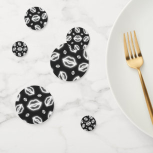White Neon Kiss Confetti