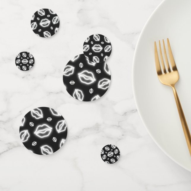 White Neon Kiss Confetti (Group)