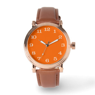 white neon orange solid colour watch