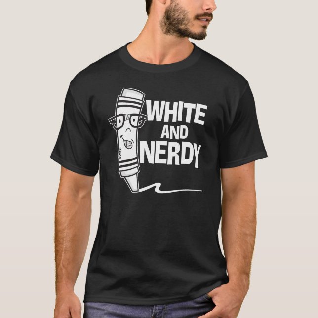 White & Nerdy T-Shirt (Front)