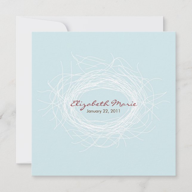 White Nest Double Sided Invitation (Front)