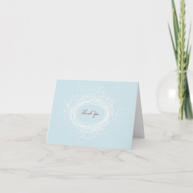 White Nest Thank You Note Card (Front)