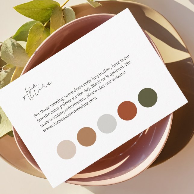 White | Neutral Dot Attire Wedding Dress Code  Enclosure Card (Creator Uploaded)