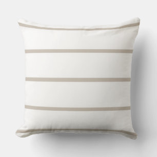White & Neutral Striped Pillow