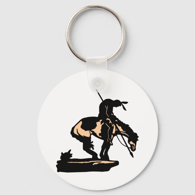 White New End Of Trail Key Ring (Front)