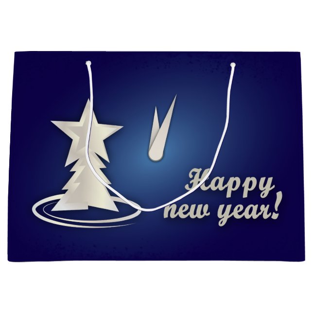 White New Year Large Gift Bag (Front)