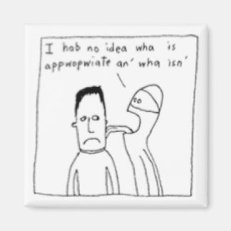 White Ninja Stands Too Close Magnet