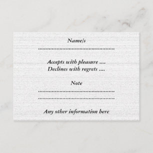 White Noise. Black and White Snowy Grain. RSVP Card