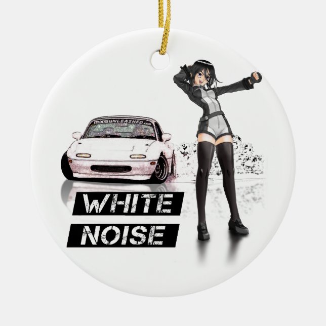 White Noise MX5 Miata Ceramic Tree Decoration (Front)