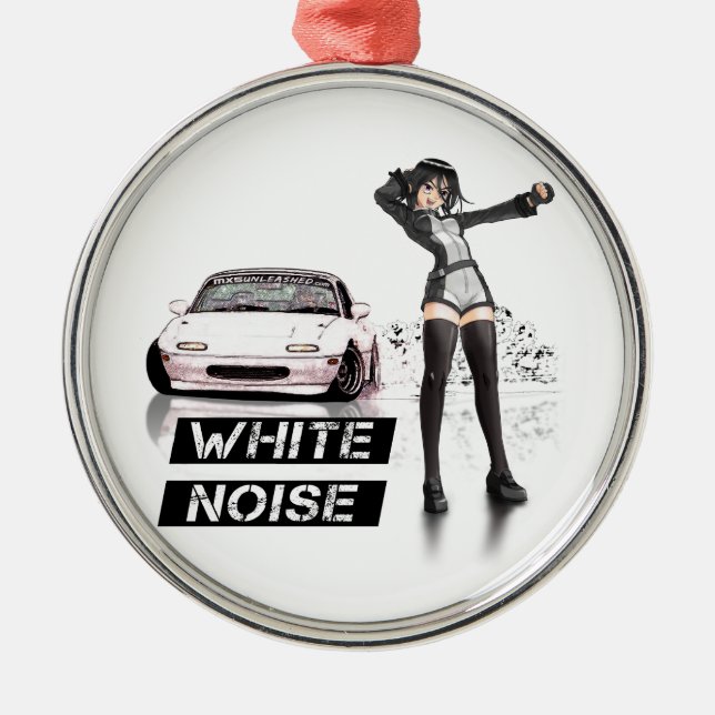 White Noise MX5 Miata Metal Tree Decoration (Front)