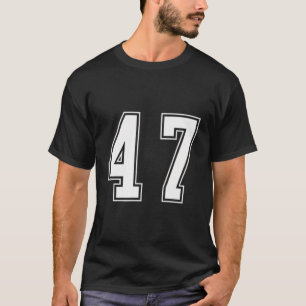 White Number 47 Team Junior Sports Numbered Unifor T-Shirt