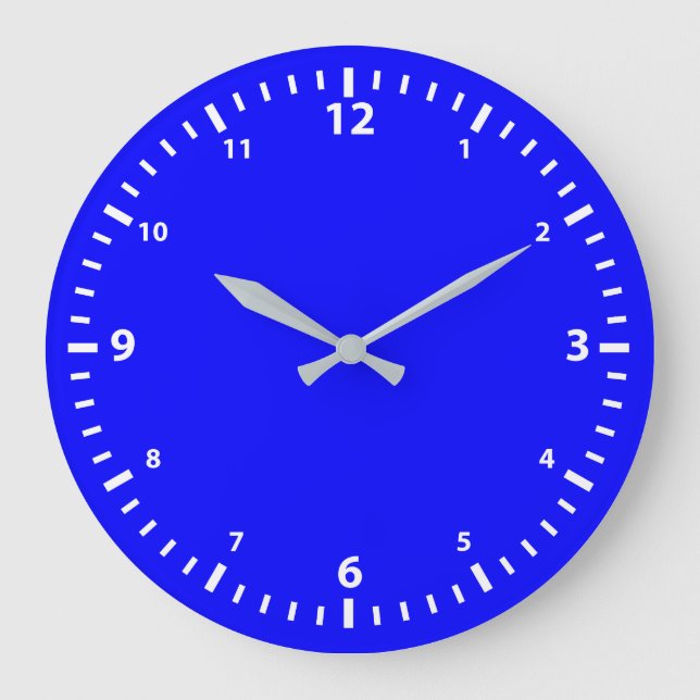 White Number Clock Face on Blue (Front)