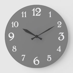 White Number on Grey Retro Wall Clock