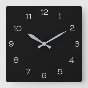 White Numbers On Black Wall Clock arc