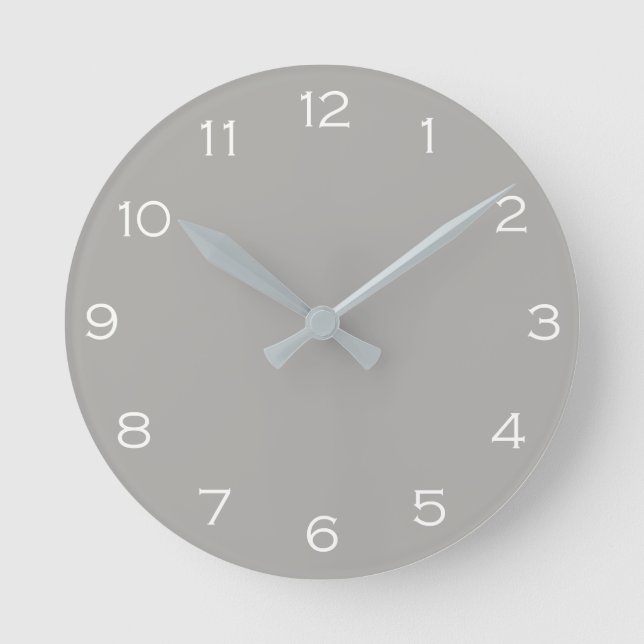 White Numbers On Grey wccnt Round Clock (Front)