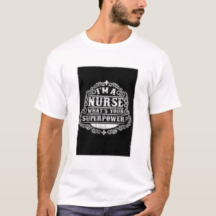 White Nurse Superpower Graphic Tee