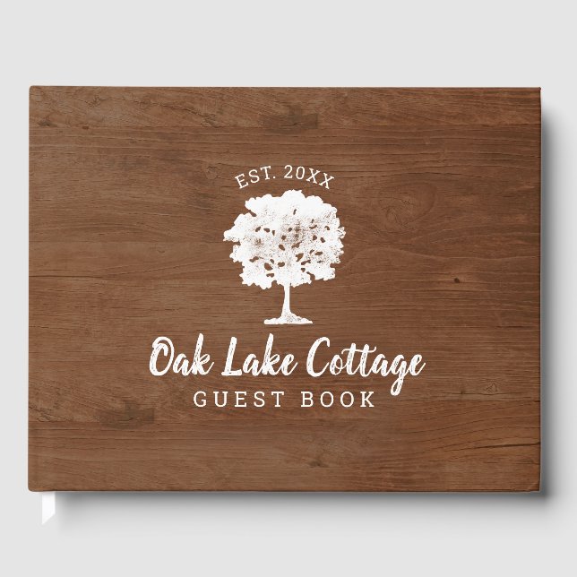 White Oak Tree Wood Guest House Vacation Rental Guest Book (Front)