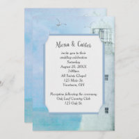 White Ocean Lighthouse Wedding