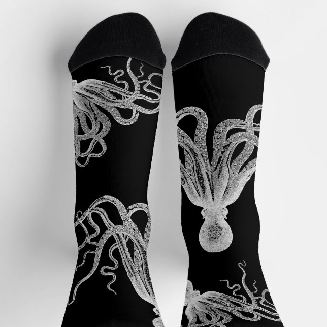 White Octopus Black Socks (Top)