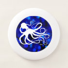 White Octopus on Blue Bubbles - Frisbee