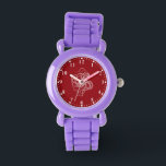 White octopus on red watch<br><div class="desc">White octopus on a red background and a white border. Simple and elegant design. Matching white numerals.</div>