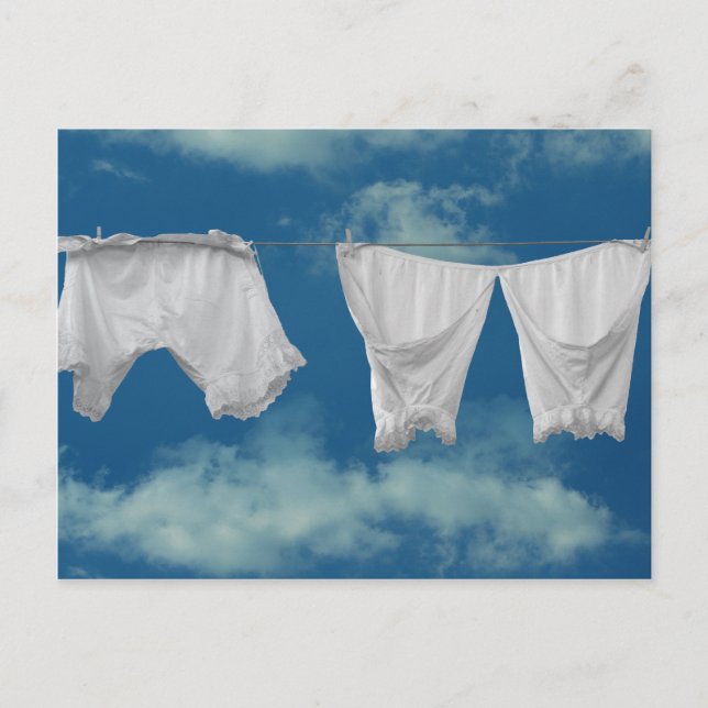 White old style underwear postcard (Front)