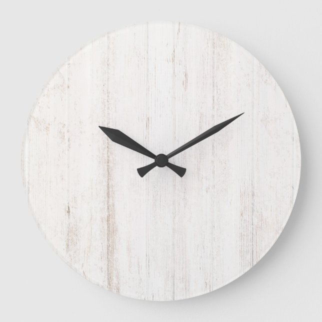 White Old Wood Background Large Clock (Front)