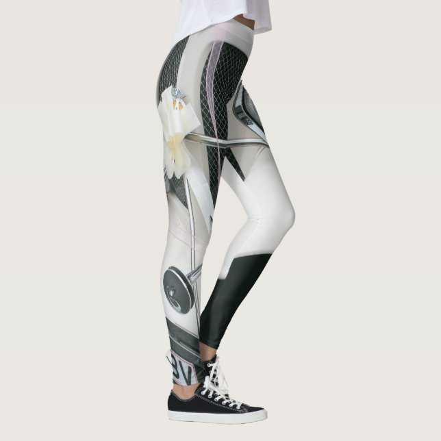 White Oldsmobile Car Design Leggings (Right)
