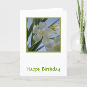 White Oleander Flower Card