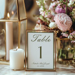 White Olive Green Old Money  Wedding Table Number<br><div class="desc">Classy  and elegant old money white and olive green wedding table numbers. As you see it features a white old money background with olive green script that match the whole suite.</div>