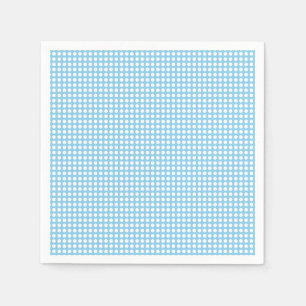 White on Baby Blue Small Horiz. Polka Dots Paper Napkin