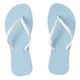 White on Baby Blue Small Size Polka Dots Thongs