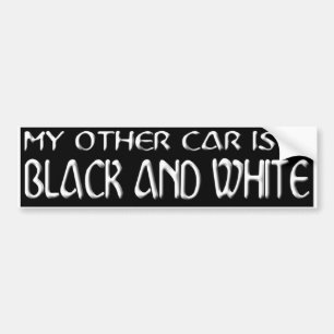 WHITE ON BLACK B&W BUMPER STICKER