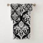 White on Black Damask Pattern