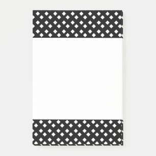 White on Black Diamond Design Post-it Notes
