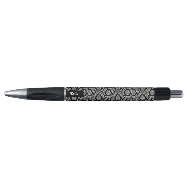 White on black dots geometric pattern (Front)