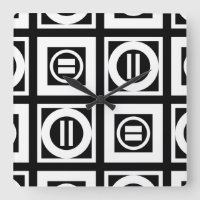 White on Black Geometric Equal Sign Pattern