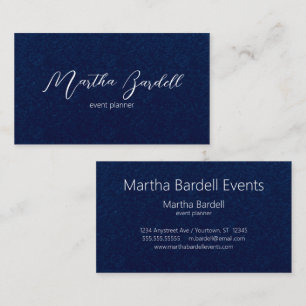 White on Black Signature Event Planner Adaptable Business Card
