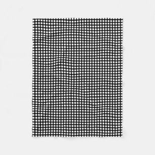 White on Black Small Size Horizontal Polka Dots Fleece Blanket