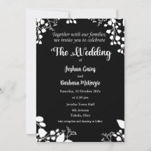 White on Black Wedding Invitation