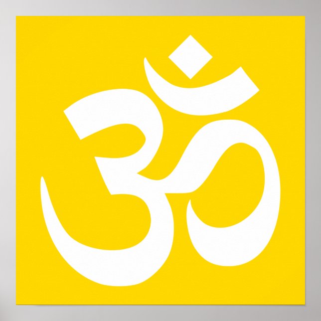 White on Gold Om Symbol Poster (Front)
