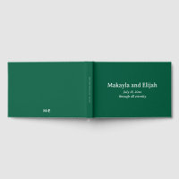 White on Green Minimalist Wedding Guest Book