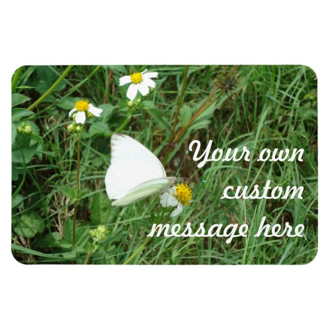 White on Green Personalised Magnet (Horizontal)