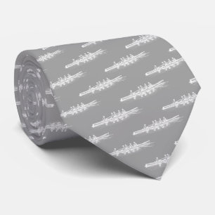 White on Grey Rowing Rowers Crew Team Water Sports Tie