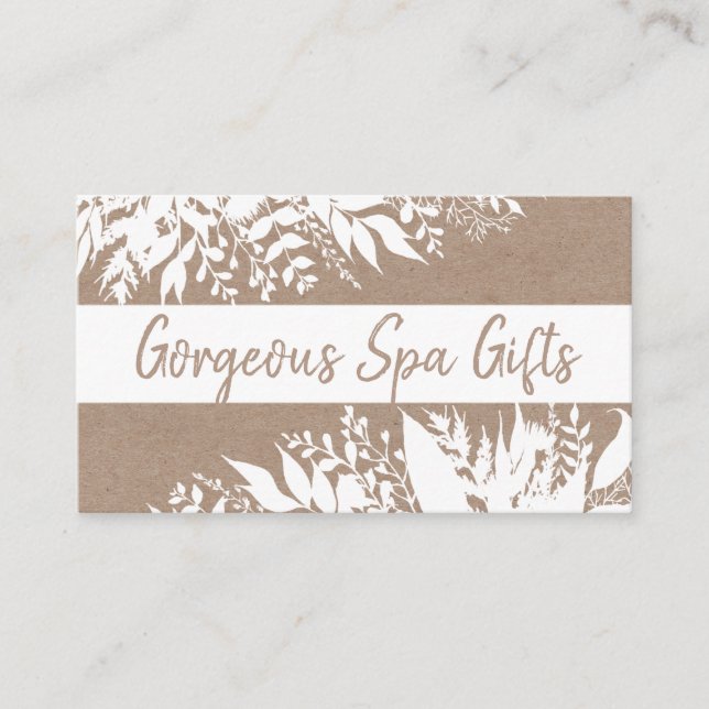 White On Kraft Handmade Bath Soak Body Butter Soap Business Card (Front)