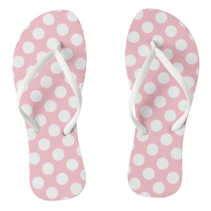 White on Pink Large Size Polka Dots Thongs
